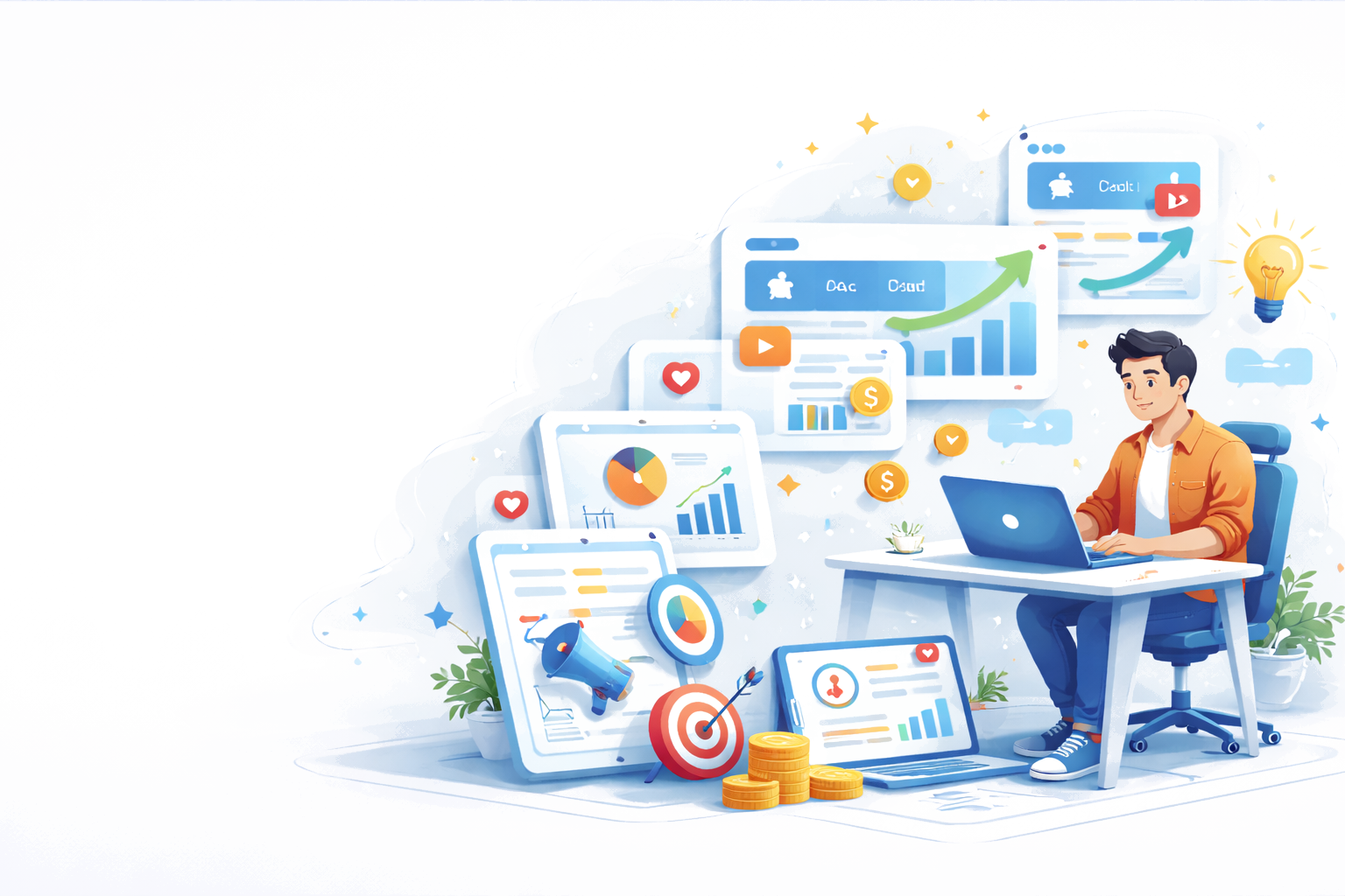 Digital marketing training illustration